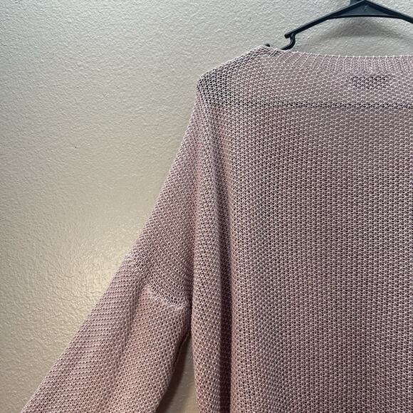 Gigi Moda Knit Sweater Italy Pink Oversized Lagenlook Cropped Chic Modal Blend - Picture 3 of 7